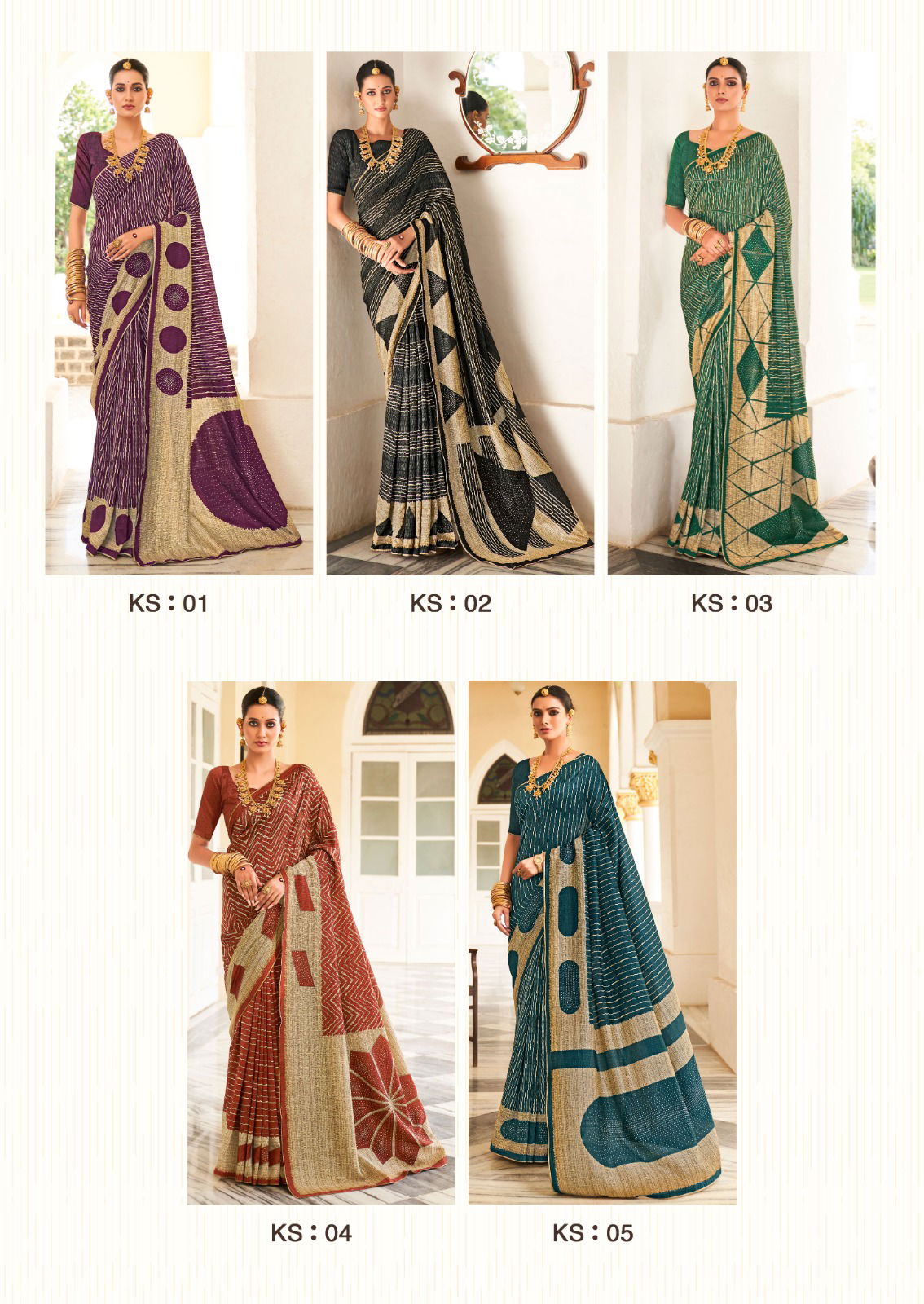 Keesha By Sr Sarowski Work Printed Sarees Catalog